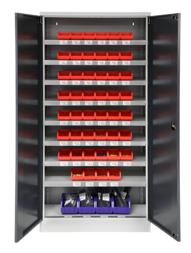 Werkstattschrank mit 4 Fachböden, schwarz