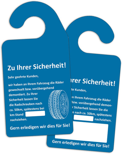 Spiegelanhänger "Radschrauben nachziehen"