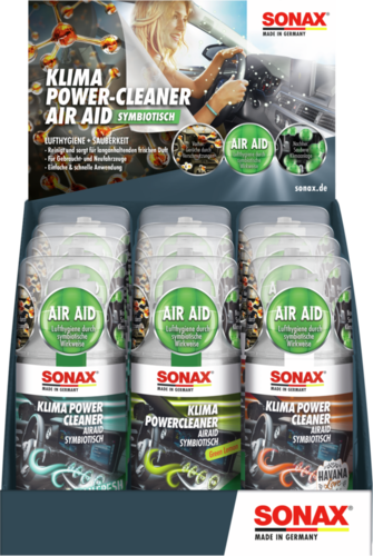 SONAX KlimaPowerCleaner AirAid Thekendisplay, 12 Stk.