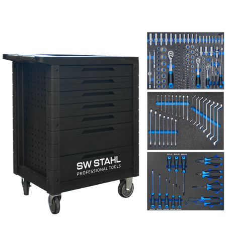 Werkstattwagen TT401, schwarz, 207-tlg.